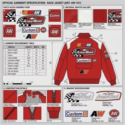 Custom Men's Red Leather Racer Jacket with Embroidered & Applique Detailing, Streetwear