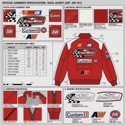 Custom Men's Red Leather Racer Jacket with Embroidered & Applique Detailing, Streetwear