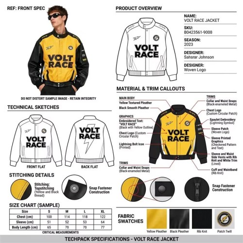 Custom Men's Yellow Leather Racer Jacket with Embroidered & Two Tone Detailing