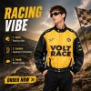 Custom Men's Yellow Leather Racer Jacket with Embroidered & Two Tone Detailing