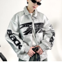 Chaqueta de cuero sintético a medida, nueva chaqueta de motociclista para hombre.