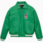 Chaqueta bomber de cuero genuino de alta calidad para hombre, hecha a medida.