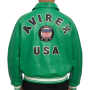 Chaqueta bomber de cuero genuino de alta calidad para hombre, hecha a medida.