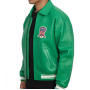 Chaqueta bomber de cuero genuino de alta calidad para hombre, hecha a medida.