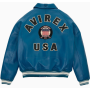 Chaqueta bomber de cuero genuino para hombre, American Flight Leather Limited, piel de vaca.