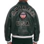 Chaqueta clásica americana de cuero genuino para hombre de fantástica calidad