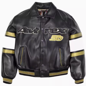 Chaqueta de aviador de cuero genuino personalizada de alta calidad para hombre