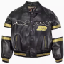Chaqueta de aviador de cuero genuino personalizada de alta calidad para hombre