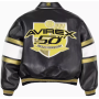 Chaqueta de aviador de cuero genuino personalizada de alta calidad para hombre