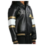 Chaqueta de aviador de cuero genuino personalizada de alta calidad para hombre