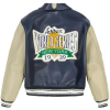 Custom Motorcycle Jacket Embroidery Logo Genuine Leather Baseball Bomber Varsity Jacket for Men