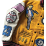 Chaquetas universitarias de béisbol personalizadas de primera calidad con parches bordados y estilo urbano.