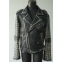 Chaqueta de cuero sintético remachado para hombre, hecha a medida, para motociclista. Fabricante de chaquetas de cuero.