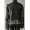 Custom Men's Riveted PU Leather Jacket Motorcycle Biker Letather Jacket Manufacturer