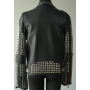 Chaqueta de cuero sintético remachado para hombre, hecha a medida, para motociclista. Fabricante de chaquetas de cuero.