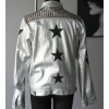 Men's Custom Silver Color Fashion Motorcycle Biker PU Leather Jacket