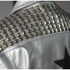 Men's Custom Silver Color Fashion Motorcycle Biker PU Leather Jacket