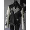 Custom Men's PU Leather Jacket Rivet Design Biker Jacket