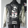 Chaqueta de cuero sintético para hombre, personalizada, con diseño de remaches, estilo motero