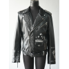Men's Custom Genuine Leather Jacket High Street Rivet Design Motorcycle Biker Jacket