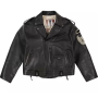 Chaqueta de motociclista de carreras de cuero genuino vintage hecha a medida para hombre, bordada con parches de chenilla.