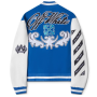 Chaqueta de cuero con parches bordados, estilo universitario, estilo bombardero de béisbol de gran tamaño.