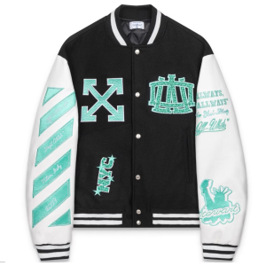 Stickerei Patches Custom Patchwork PU Lederjacke Letterman Baseball Bomber Varsity Jacke