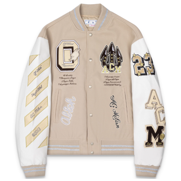 Chaqueta universitaria de béisbol estilo bombardero con parches bordados de cuero sintético personalizados