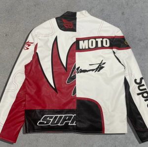 High Street Bomber Leather Jackets Custom Embroidery Men PU Leather Motorcycle Biker Jacket