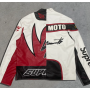 Chaquetas de cuero estilo bombardero de calle con bordado personalizado para hombre, chaqueta de motociclista de cuero PU