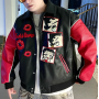Parches bordados de dibujos animados personalizados para chaquetas de cuero sintético Letterman