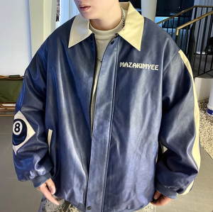 Parches bordados personalizados de Snoopy con dibujos animados de Letterman de cuero sintético para chaquetas de motociclista para hombre