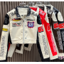 Chaqueta corta de cuero estilo biker vintage personalizada para mujer, estilo hip hop, estilo bombardero de PU.