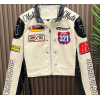 Custom Ladies Short Vintage Leather Biker Jacket Streetwear Hiphop PU Bomber Jacket For Women