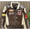 Custom Ladies Short Vintage Leather Biker Jacket Streetwear Hiphop PU Bomber Jacket For Women