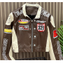 Chaqueta corta de cuero estilo biker vintage personalizada para mujer, estilo hip hop, estilo bombardero de PU.