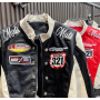Chaqueta corta de cuero estilo biker vintage personalizada para mujer, estilo hip hop, estilo bombardero de PU.