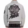 Custom Chenille Embroidery Logo Genuine Leather Men's Bomber Jacket