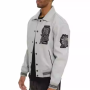 Benutzerdefinierte Chenille-Stickerei-Logo Echtleder Herren Bomberjacke