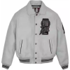 Custom Chenille Embroidery Logo Genuine Leather Men's Bomber Jacket