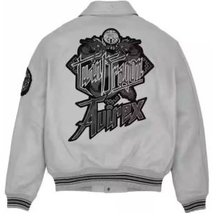 Benutzerdefinierte Chenille-Stickerei-Logo Echtleder Herren Bomberjacke