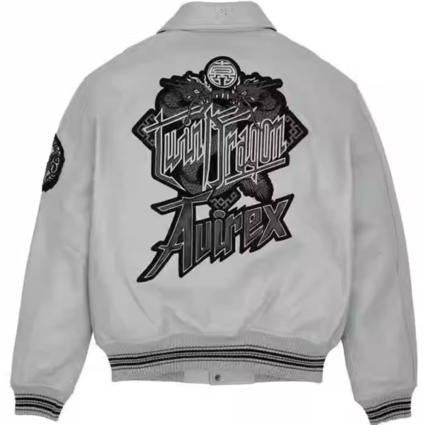 Benutzerdefinierte Chenille-Stickerei-Logo Echtleder Herren Bomberjacke