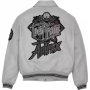 Benutzerdefinierte Chenille-Stickerei-Logo Echtleder Herren Bomberjacke