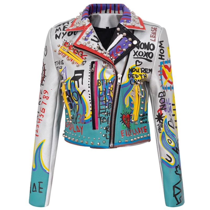 New Arrival Motorcycle PU Leather Jacket For Women