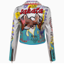 Nueva chaqueta de cuero sintético para motocicleta para mujer