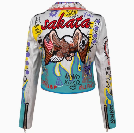 Nueva chaqueta de cuero sintético para motocicleta para mujer