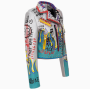 Nueva chaqueta de cuero sintético para motocicleta para mujer
