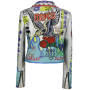 Nueva chaqueta de cuero sintético para motocicleta para mujer