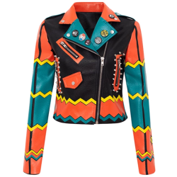 OEM Women Leather Biker Jacket Motorcycle PU Leather Jacket For Ladies