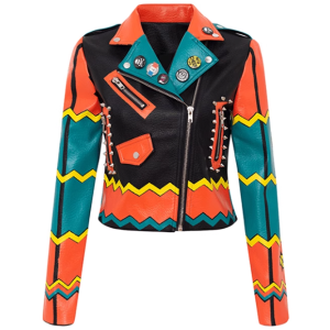 OEM Damen Leder Bikerjacke Motorrad PU Lederjacke für Damen